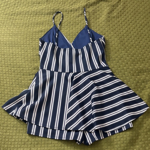 a'gaci Navy and White Striped Mini Dress - Picture 7 of 9